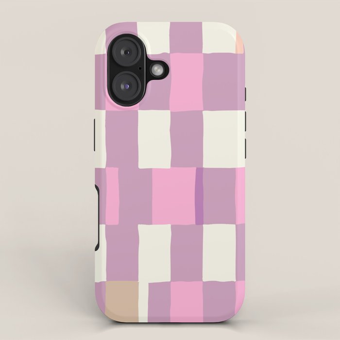 Summer check handdrawn purple iPhone Case Gallery Image 1
