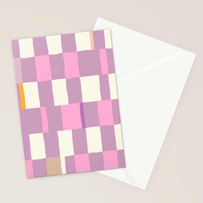 Summer check handdrawn purple Stationery Card Gallery Image 2