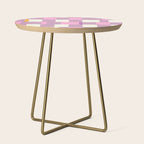 Summer check handdrawn purple Side Table Gallery Image 1