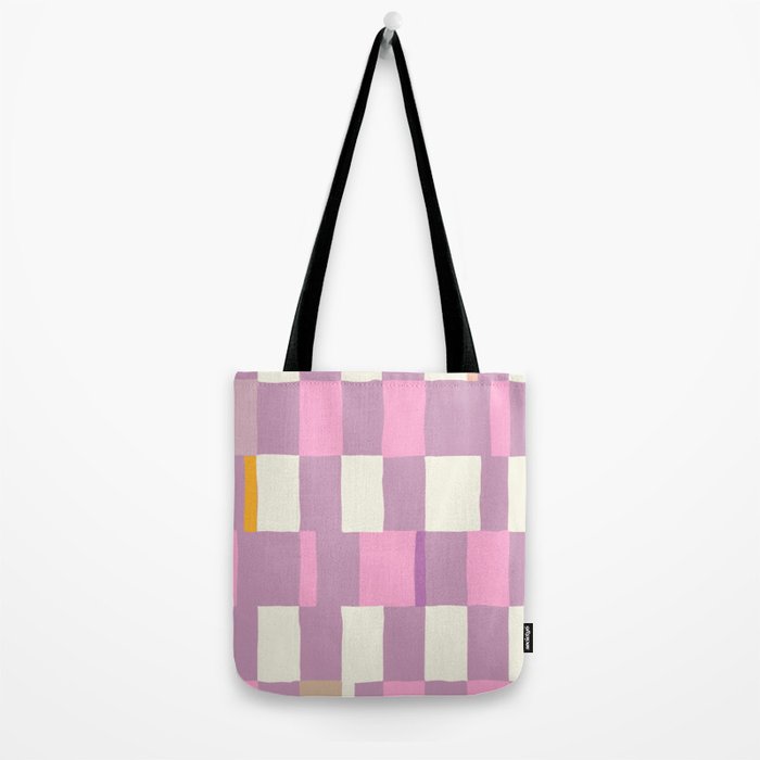 Summer check handdrawn purple Tote Bag Gallery Image 2
