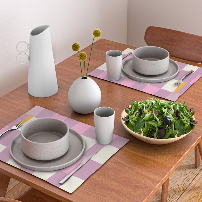 Summer check handdrawn purple Placemat Gallery Image 2