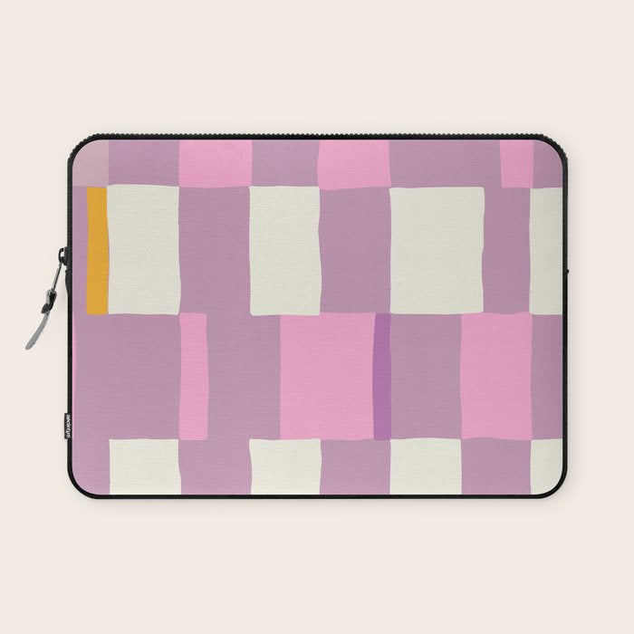 Summer check handdrawn purple Laptop Sleeve Gallery Image 1