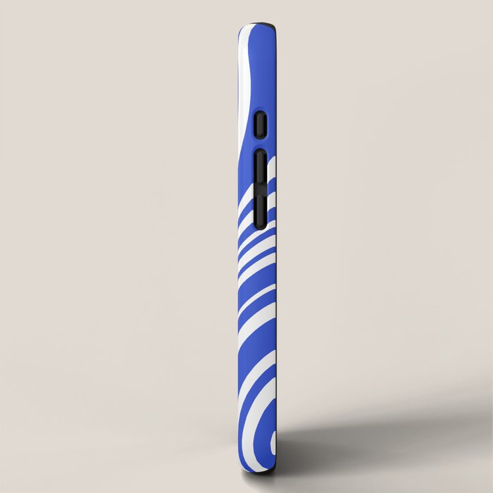  Wavy Stripes XXXIV - Bright Blue iPhone Case Gallery Image 2