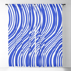  Wavy Stripes XXXIV - Bright Blue Window Curtain Gallery Image 5