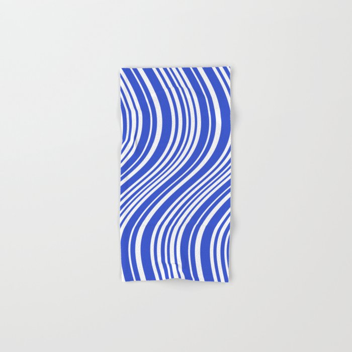 Wavy Stripes XXXIV - Bright Blue Bath Towel Gallery Image 1
