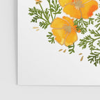 Gold watercolor California poppies Poster Gallery Image 3