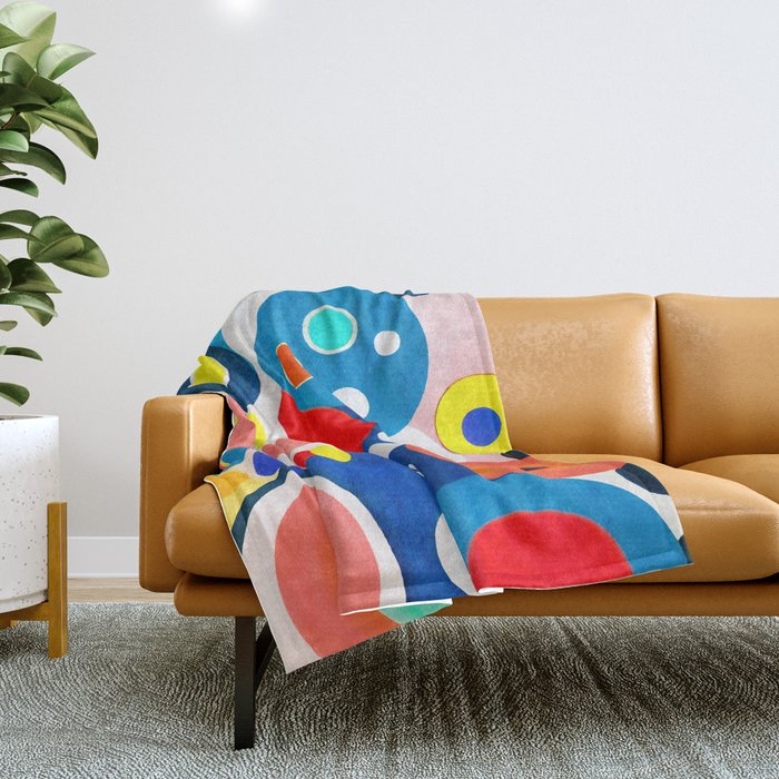 Circles: Colorful Mid Century Abstraction Throw Blanket Gallery Image 1