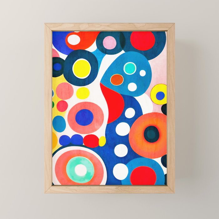 Circles: Colorful Mid Century Abstraction Mini Art Print Gallery Image 1