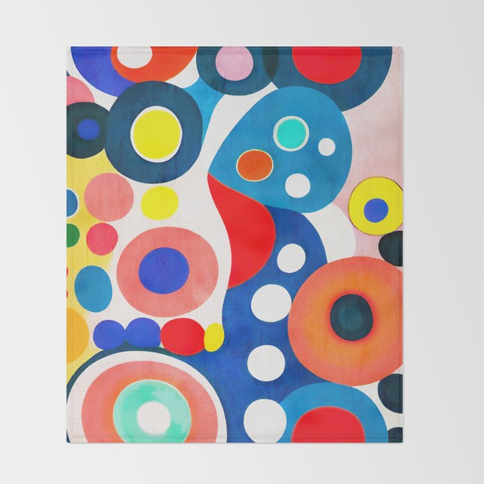 Circles: Colorful Mid Century Abstraction Throw Blanket Gallery Image 2