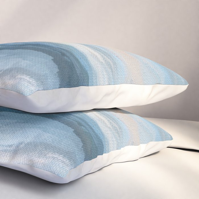 Low Tide - Blue & Coral Abstract Coastal Seascape Pillow Sham Gallery Image 3