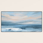 Low Tide - Blue & Coral Abstract Coastal Seascape Desk Mat Gallery Image 3