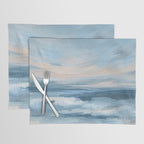 Low Tide - Blue & Coral Abstract Coastal Seascape Placemat Gallery Image 1