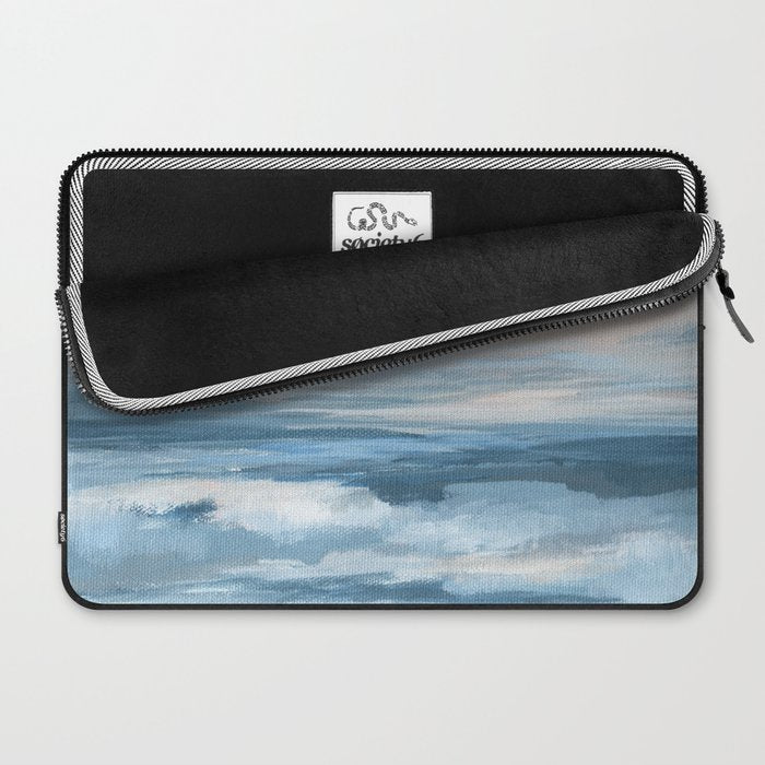 Low Tide - Blue & Coral Abstract Coastal Seascape Laptop Sleeve Gallery Image 2