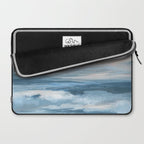 Low Tide - Blue & Coral Abstract Coastal Seascape Laptop Sleeve Gallery Image 2
