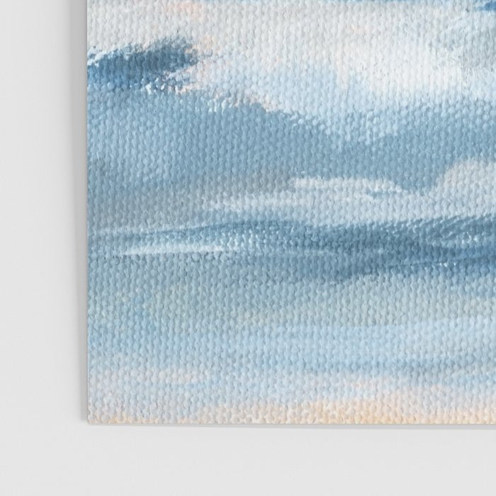 Low Tide - Blue & Coral Abstract Coastal Seascape Poster Gallery Image 3