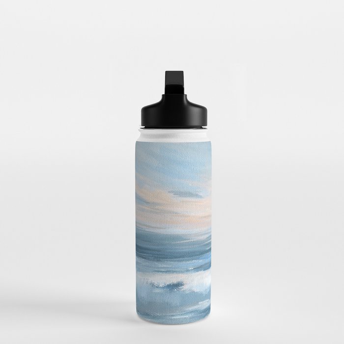 Low Tide - Blue & Coral Abstract Coastal Seascape Water Bottle Gallery Image 3