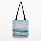 Low Tide - Blue & Coral Abstract Coastal Seascape Tote Bag Gallery Image 2