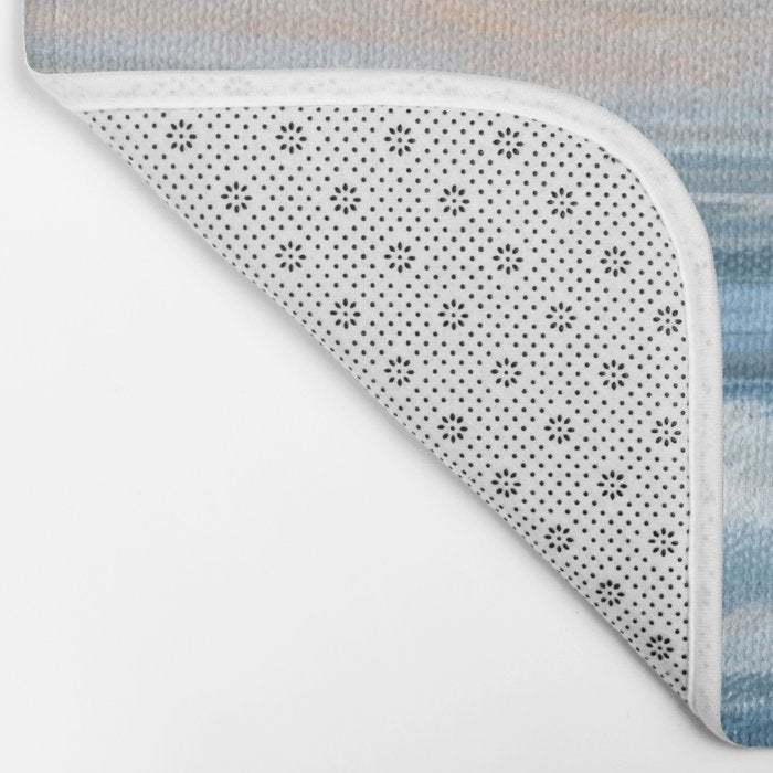 Low Tide - Blue & Coral Abstract Coastal Seascape Bath Mat Gallery Image 2