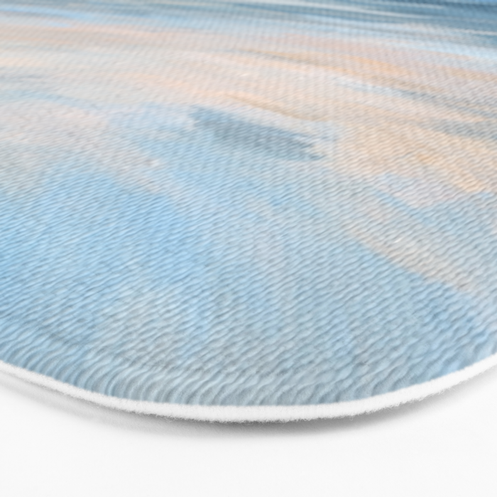 Low Tide - Blue & Coral Abstract Coastal Seascape Bath Mat Gallery Image 3