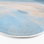Low Tide - Blue & Coral Abstract Coastal Seascape Bath Mat Gallery Image 3