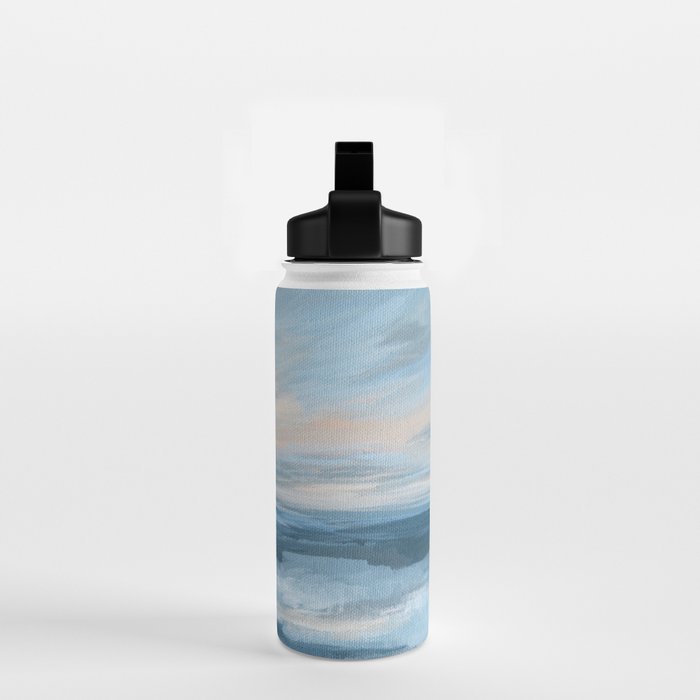 Low Tide - Blue & Coral Abstract Coastal Seascape Water Bottle Gallery Image 2