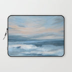 Low Tide - Blue & Coral Abstract Coastal Seascape Laptop Sleeve Gallery Image 1