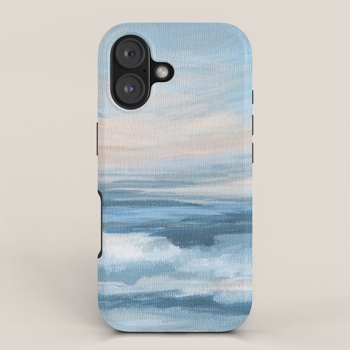 Low Tide - Blue & Coral Abstract Coastal Seascape iPhone Case Gallery Image 1