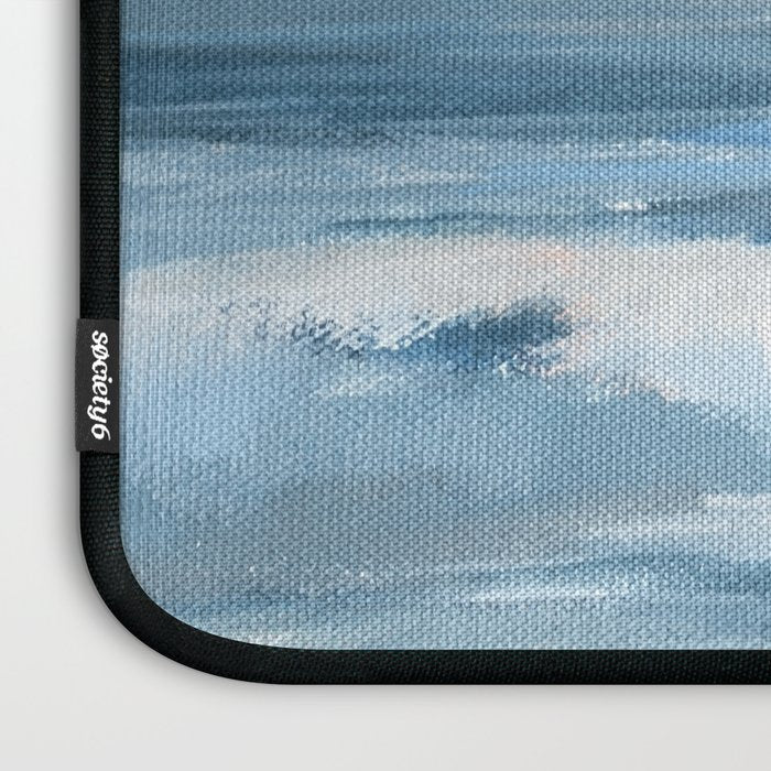 Low Tide - Blue & Coral Abstract Coastal Seascape Laptop Sleeve Gallery Image 3