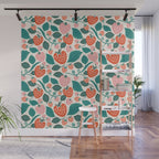 Strawberry Fields - Teal Wall Mural Gallery Image 1