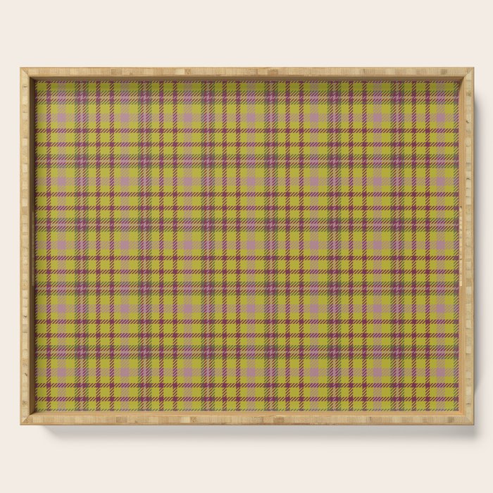 Plaid Ripe Chartreuse Serving Tray Gallery Image 1