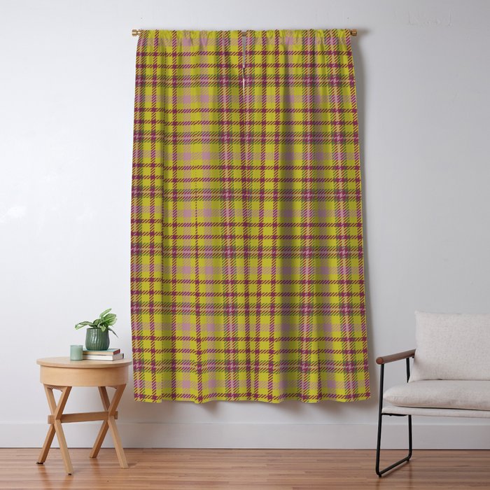 Plaid Ripe Chartreuse Window Curtain Gallery Image 1