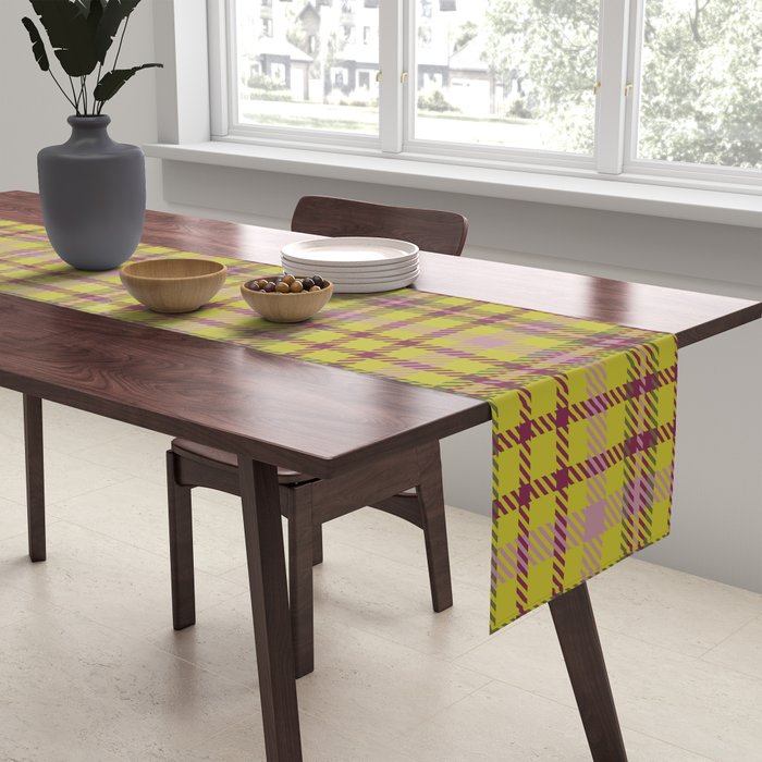 Plaid Ripe Chartreuse Table Runner Gallery Image 2