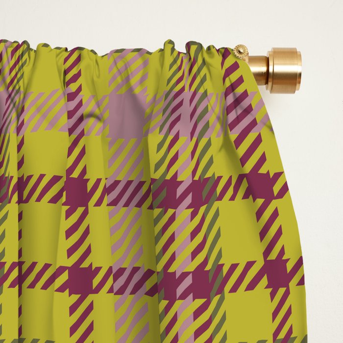 Plaid Ripe Chartreuse Window Curtain Gallery Image 2