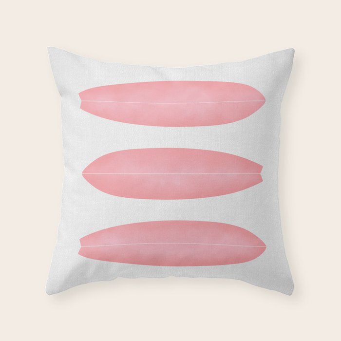 Surfboards in Pink Throw Pillow Gallery Image 6