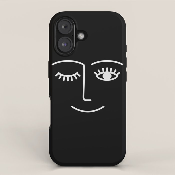 Wink (Black) iPhone Case Gallery Image 1