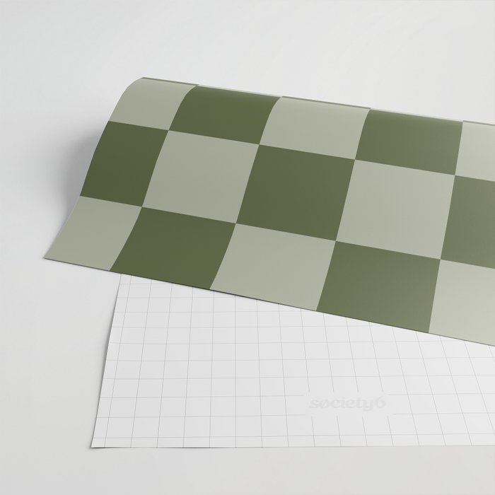 Checkered (Sage & Olive Green) Wrapping Paper Gallery Image 2