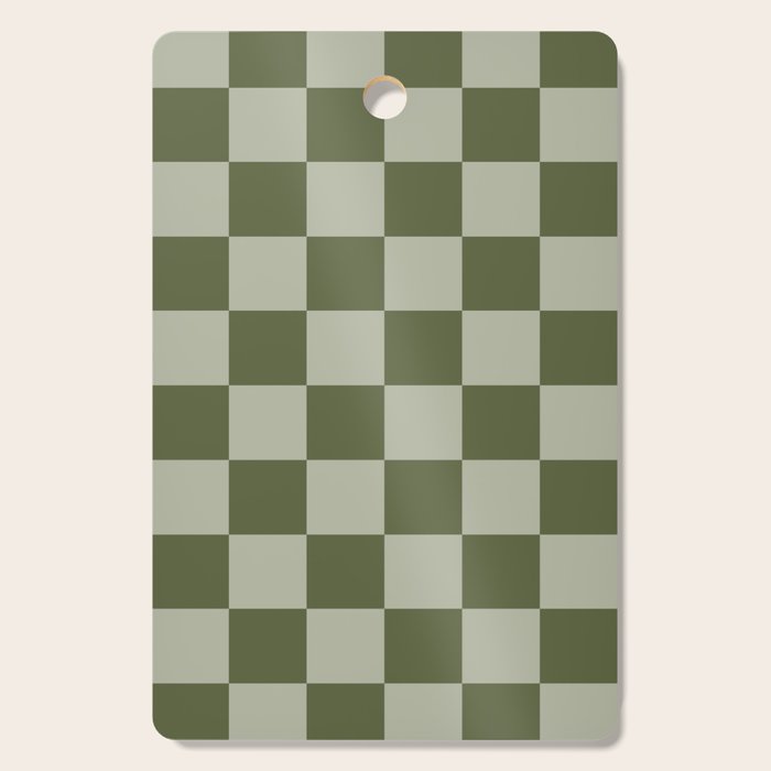 Checkered (Sage & Olive Green) Cutting Board Gallery Image 1
