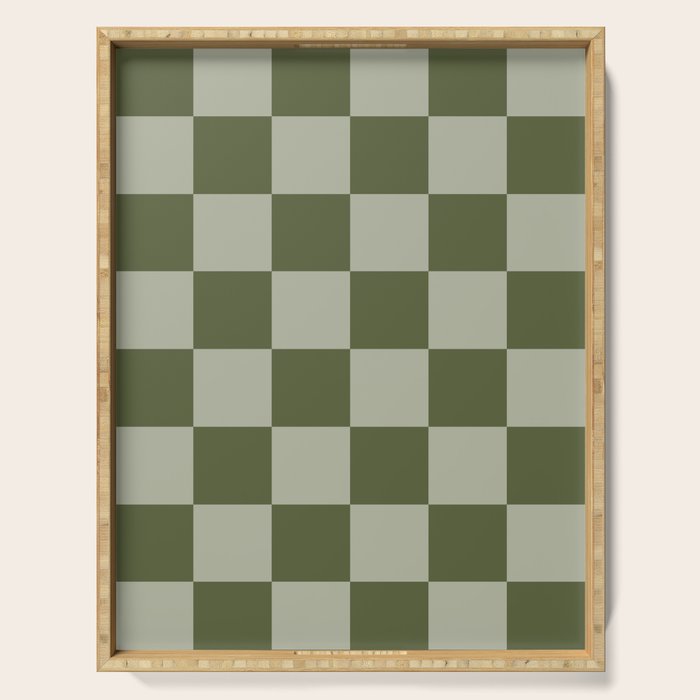 Checkered (Sage & Olive Green) Serving Tray Gallery Image 1