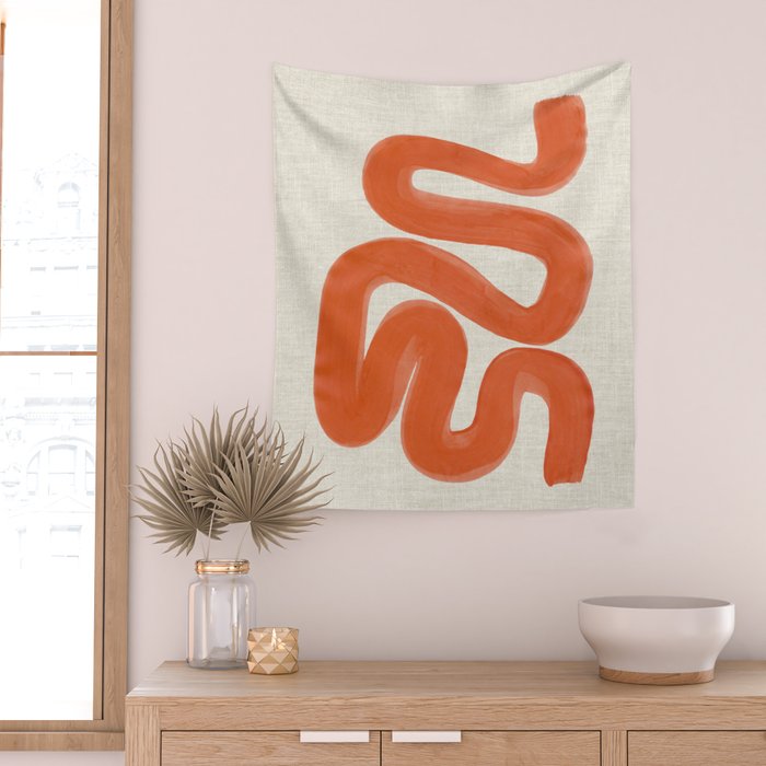 Orange Amazon River Wall Tapestry Gallery Image 2