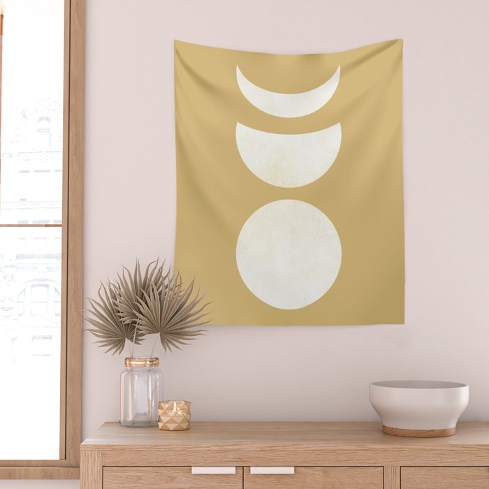 Lunar Eclipse - White Gold Wall Tapestry Gallery Image 2