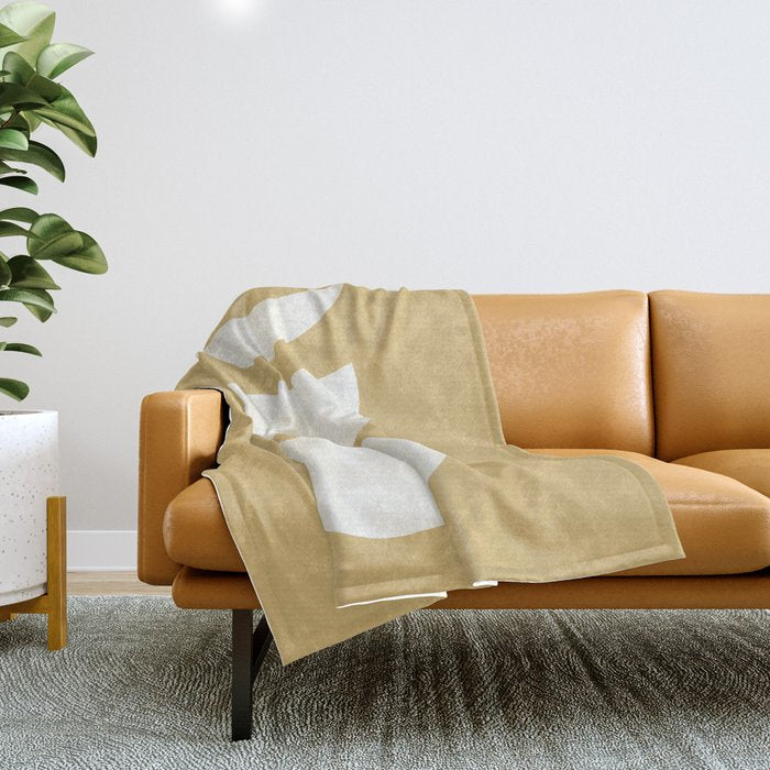 Lunar Eclipse - White Gold Throw Blanket Gallery Image 1