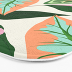 The Inseparable V.01, Nature Botanical Plants, Blush Leaves Modern Boho, Pastel Illustration Garden Bath Mat Gallery Image 3