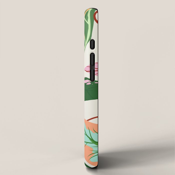 The Inseparable V.01, Nature Botanical Plants, Blush Leaves Modern Boho, Pastel Illustration Garden iPhone Case Gallery Image 2