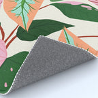 The Inseparable V.01, Nature Botanical Plants, Blush Leaves Modern Boho, Pastel Illustration Garden Rug Gallery Image 4