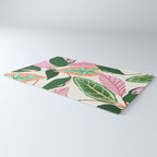 The Inseparable V.01, Nature Botanical Plants, Blush Leaves Modern Boho, Pastel Illustration Garden Rug Gallery Image 3
