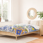 Summer, citrus ,Mediterranean style ,flowers,lemon fruit pattern  Duvet Cover Gallery Image 2