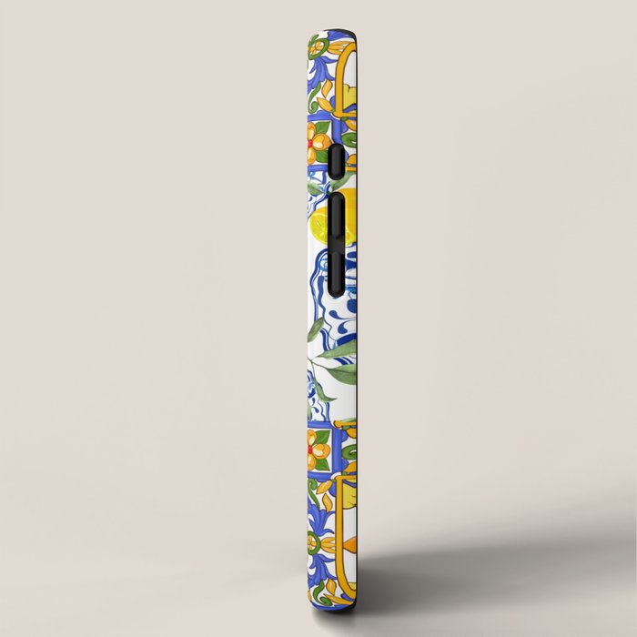 Summer, citrus ,Mediterranean style ,flowers,lemon fruit pattern  iPhone Case Gallery Image 2
