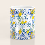Summer, citrus ,Mediterranean style ,flowers,lemon fruit pattern  Coffee Mug Gallery Image 4