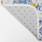 Summer, citrus ,Mediterranean style ,flowers,lemon fruit pattern  Bath Mat Gallery Image 2