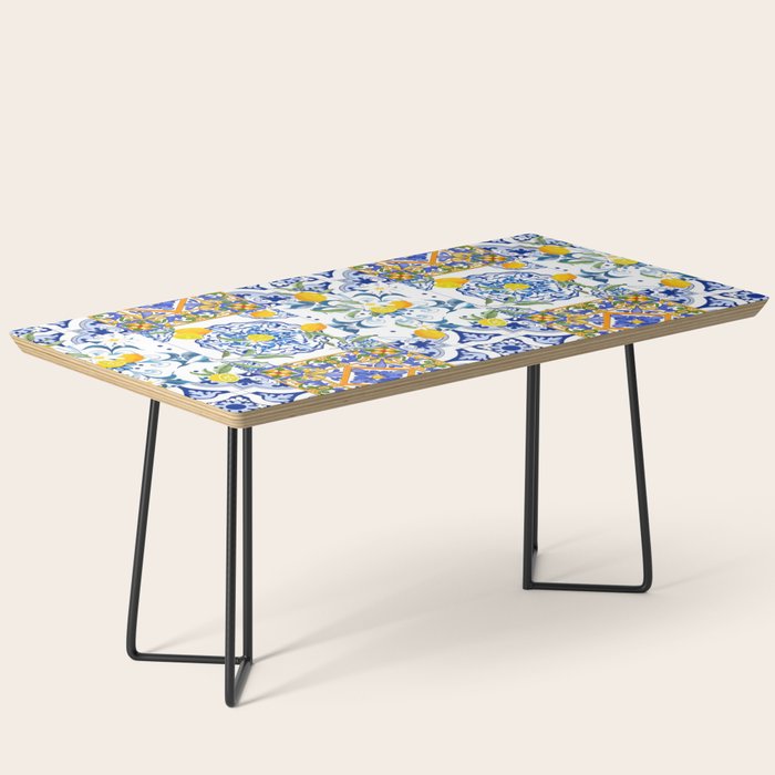 Summer, citrus ,Mediterranean style ,flowers,lemon fruit pattern  Coffee Table Gallery Image 1